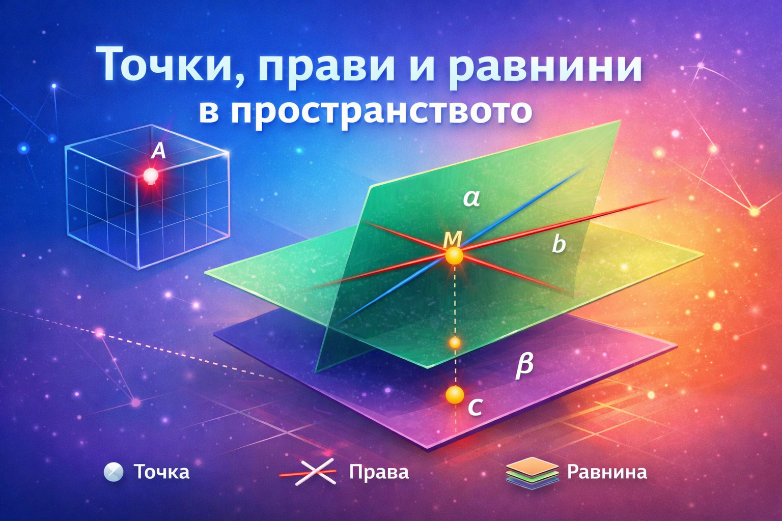 Точки, прави и равнини в пространството